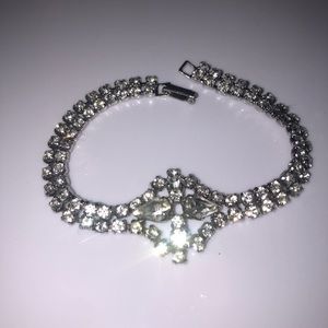Vintage Sterling Silver and Rhinestone bracelet. 1950’s glam!